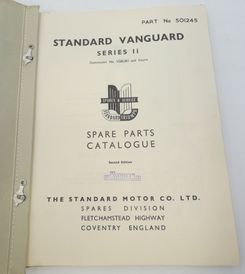 Standard Vanguard Series II models spare parts catalogue