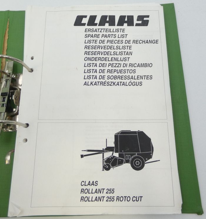 Claas Rollant 255/255 Proto cut spare parts list