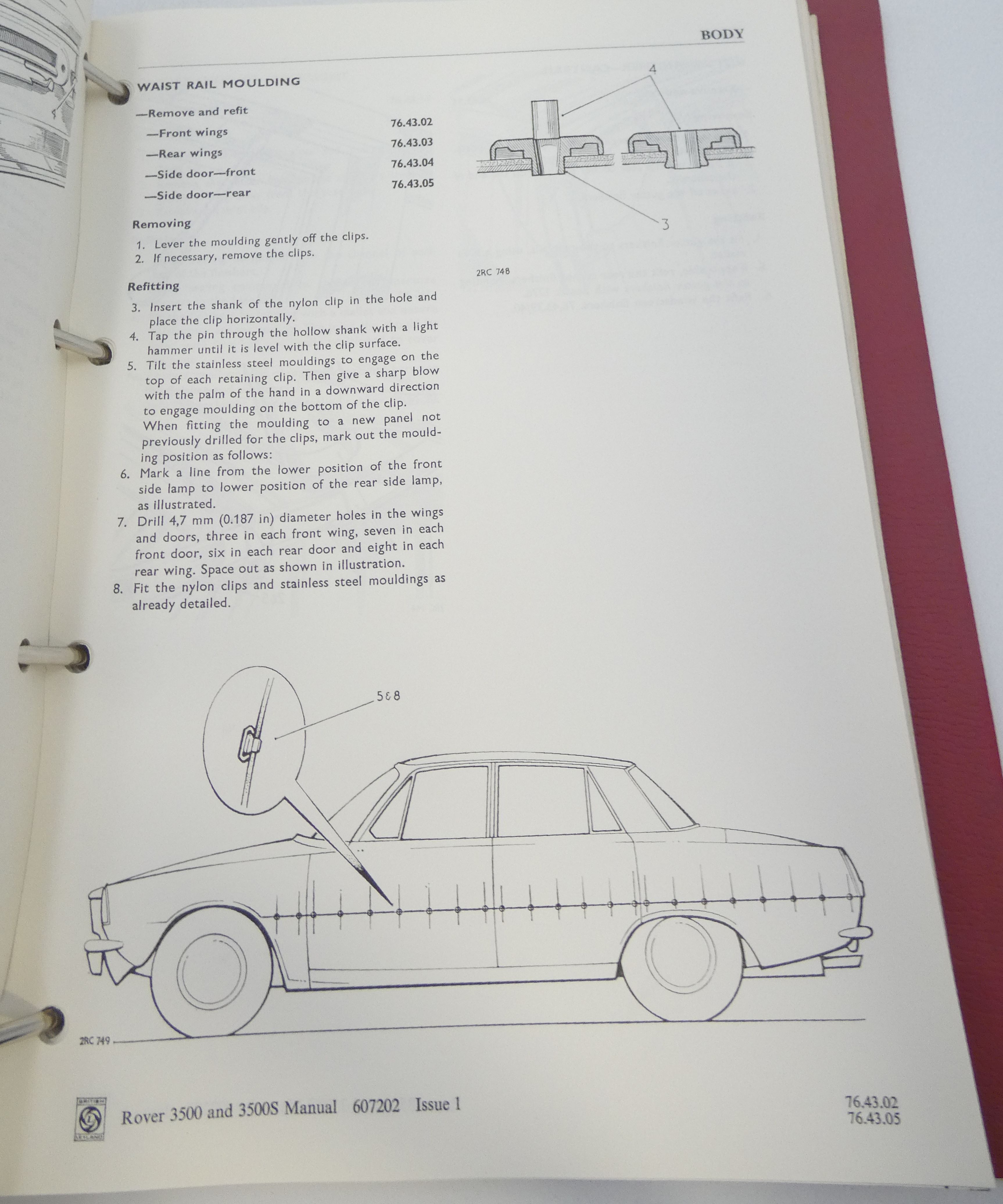 Repair Operation Manual for Rover 3500 (automatic gearbox models) and Rover 3500S (synchromesh gearbox models) vol. 2
