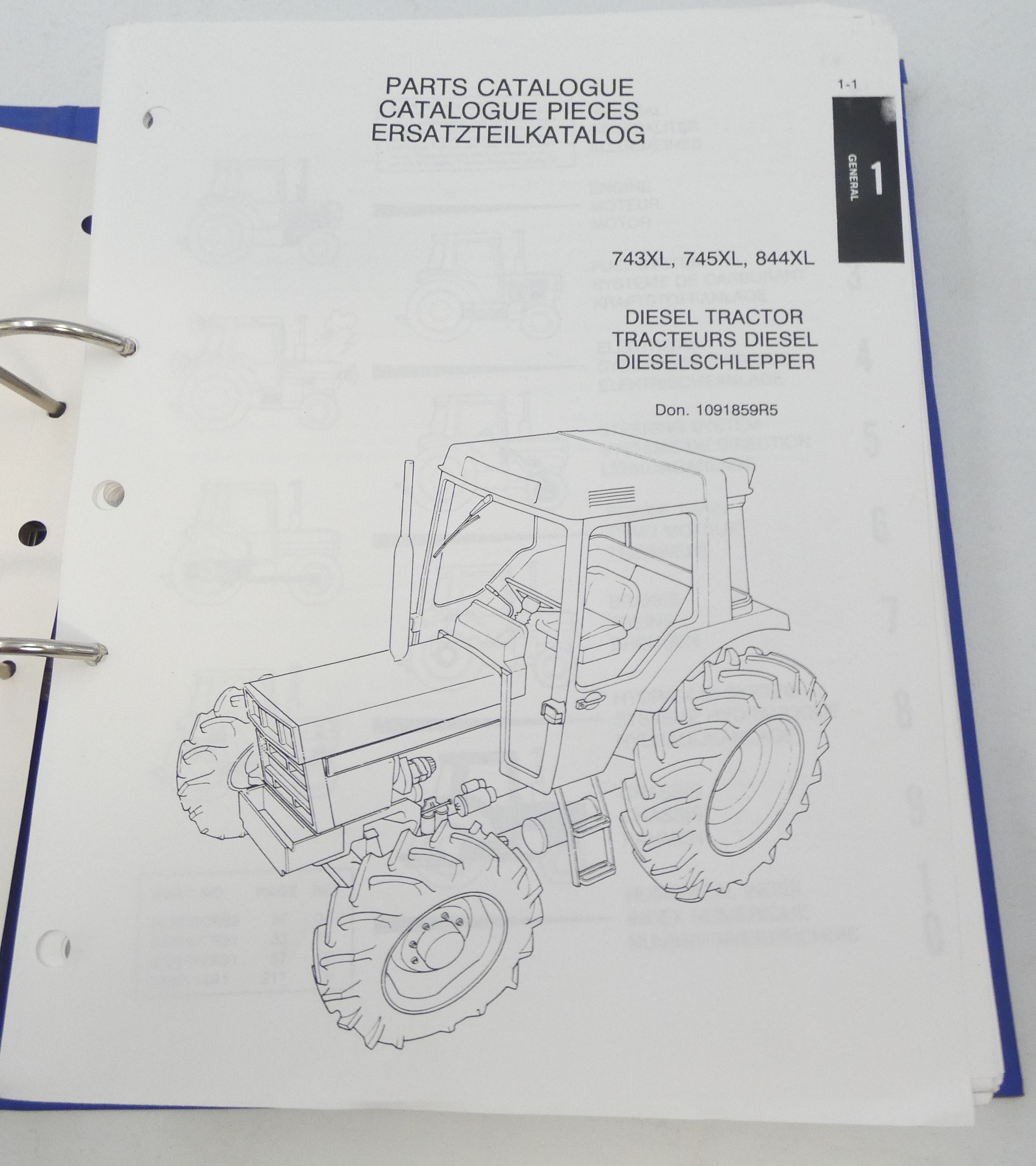 Case 743XL, 745XL, 844XL diesel tractor parts catalogue