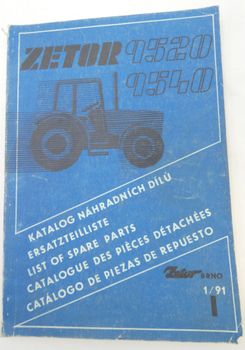Zetor 9520, 9540 list of spare parts