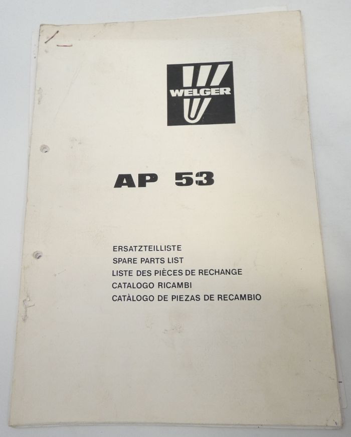Welger AP53 spare parts list 