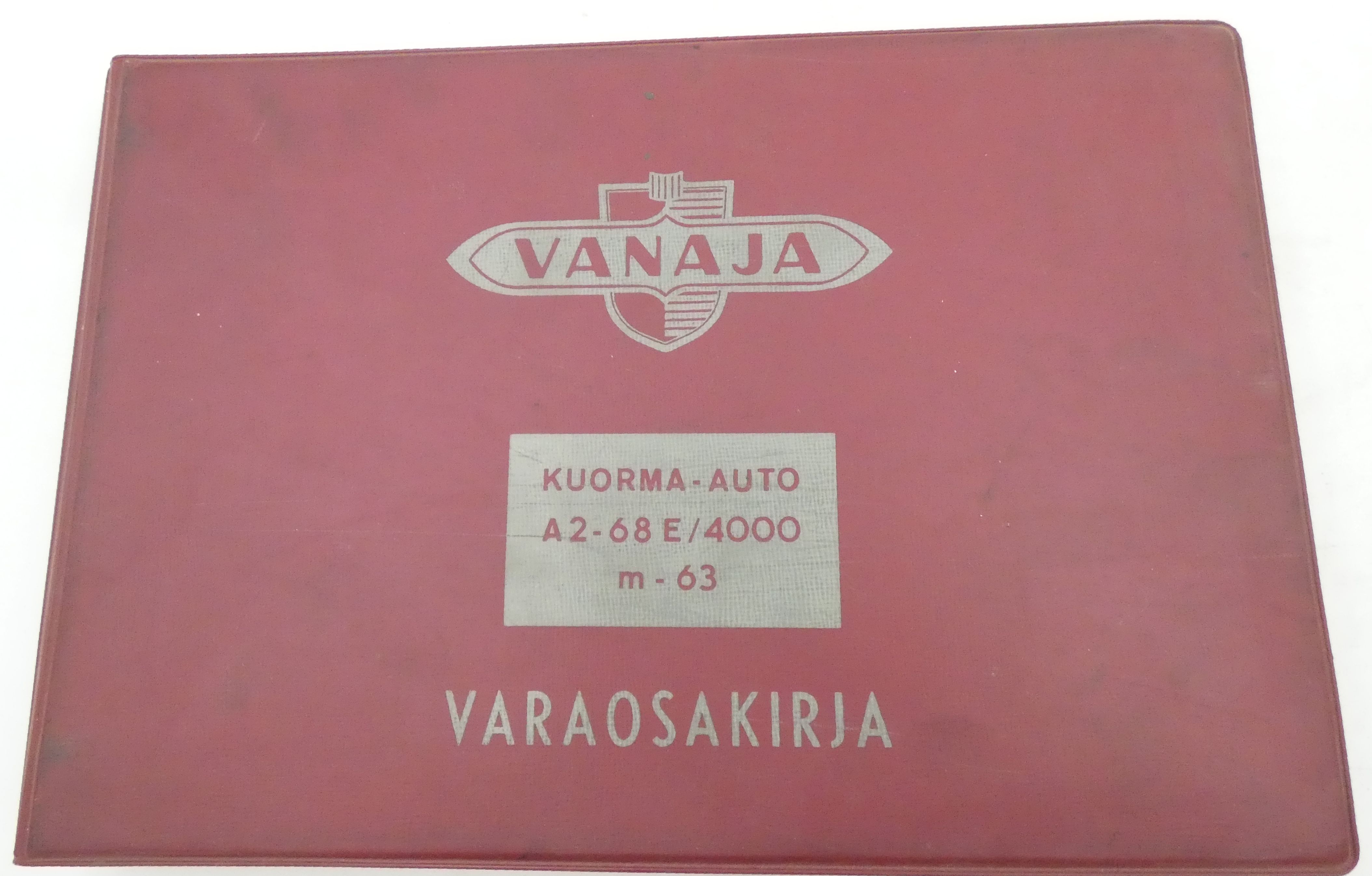 Vanaja A2-68E/4000 m-63 kuorma-auton varaosakirja.