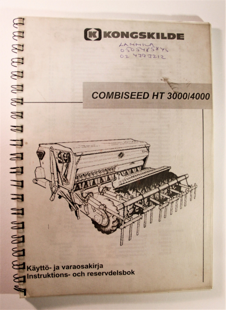 Kongskilde Combiseed HT 3000/4000 Käyttö ja varaosakirja