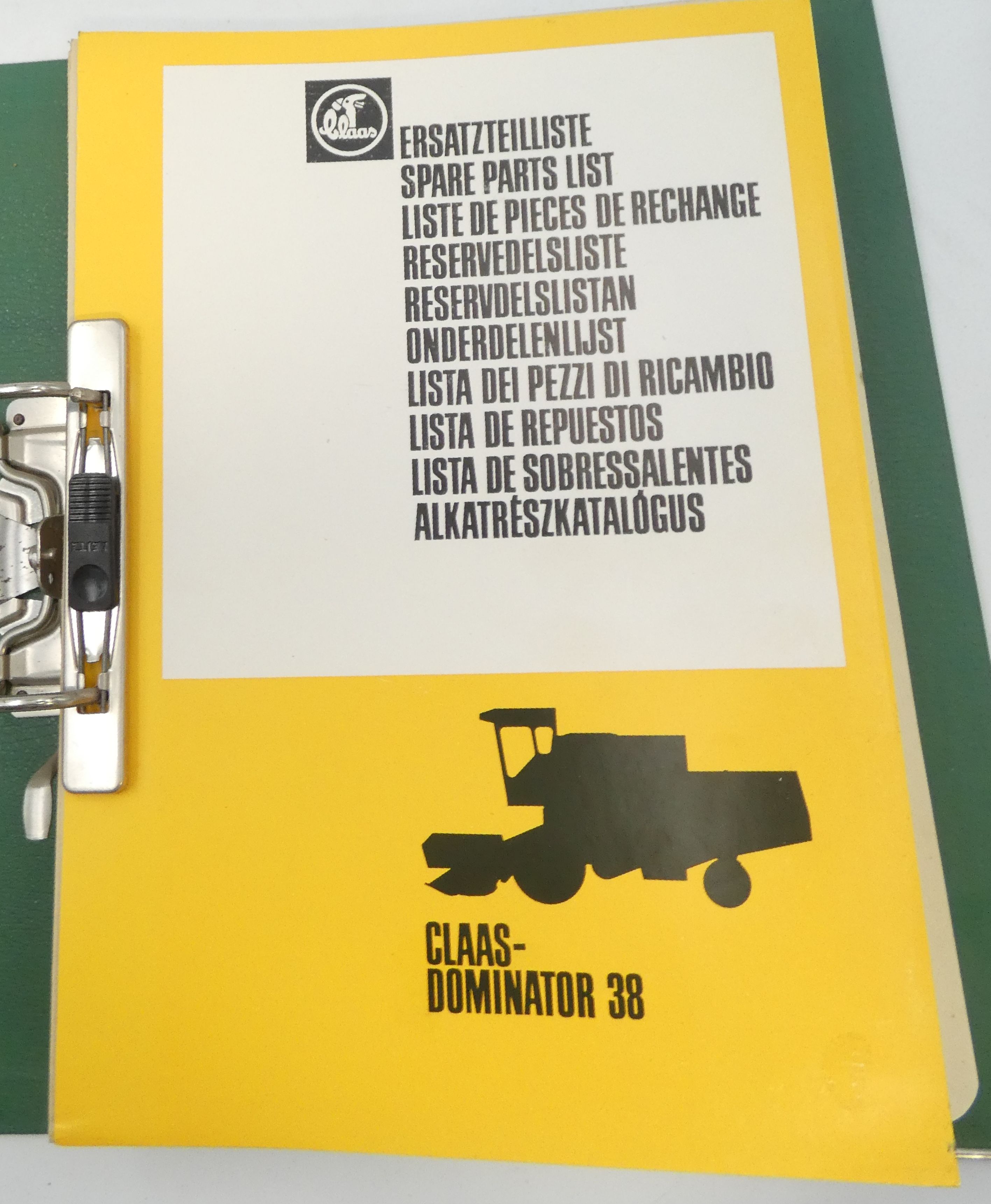 Claas Dominator 38 spare parts list