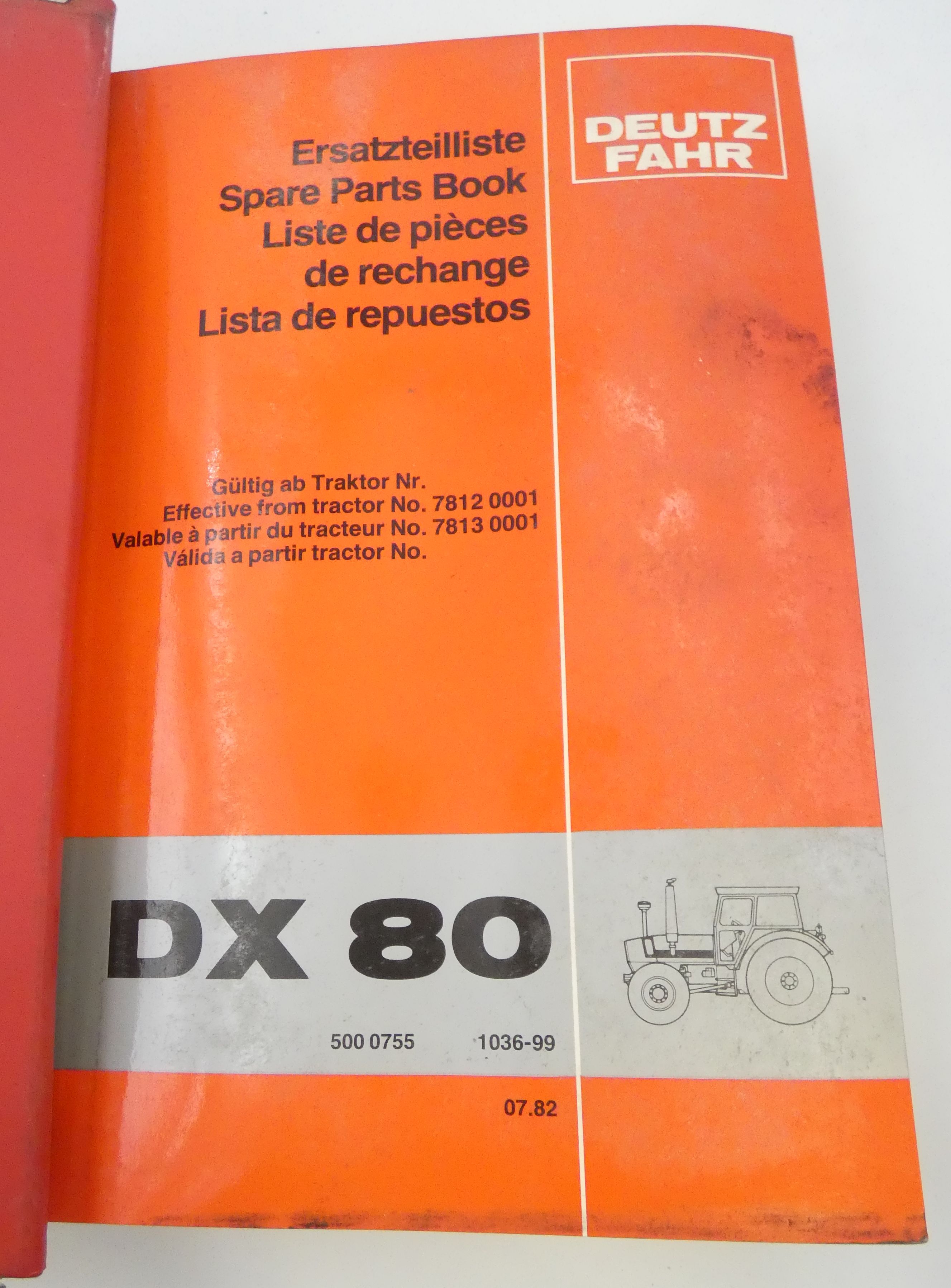 Deutz-Fahr DX80, DX92 spare part book