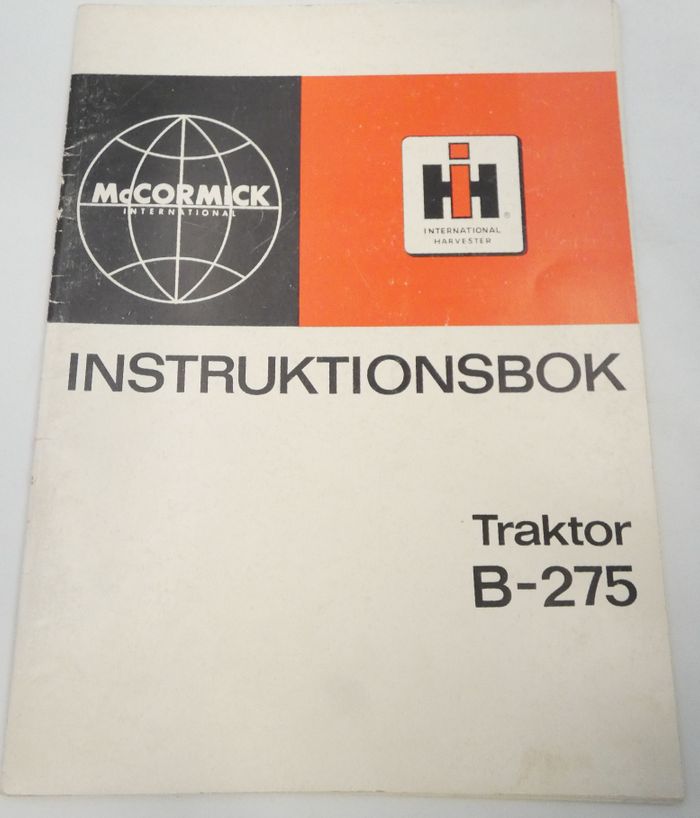 McCormick International traktor B-275 instruktionsbok