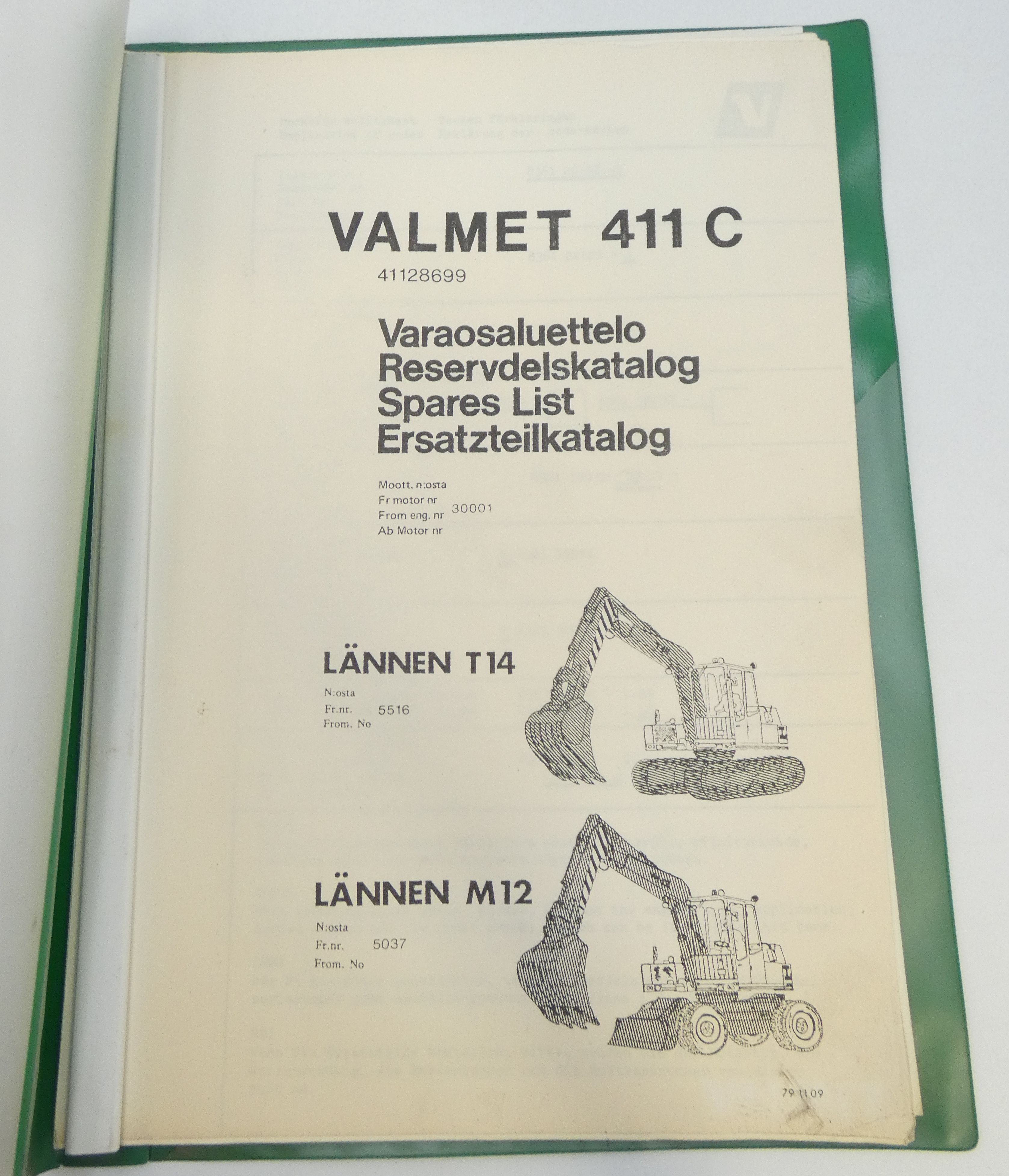 Valmet 411C (Lännen T14, Lännen M12) varaosaluettelo