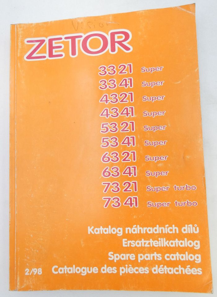 Zetor 3321, 3341, 4341, 5321, 5341, 6321, 6341 Super and 4321 Super turbo, 7341 Super turbo spare parts catalog