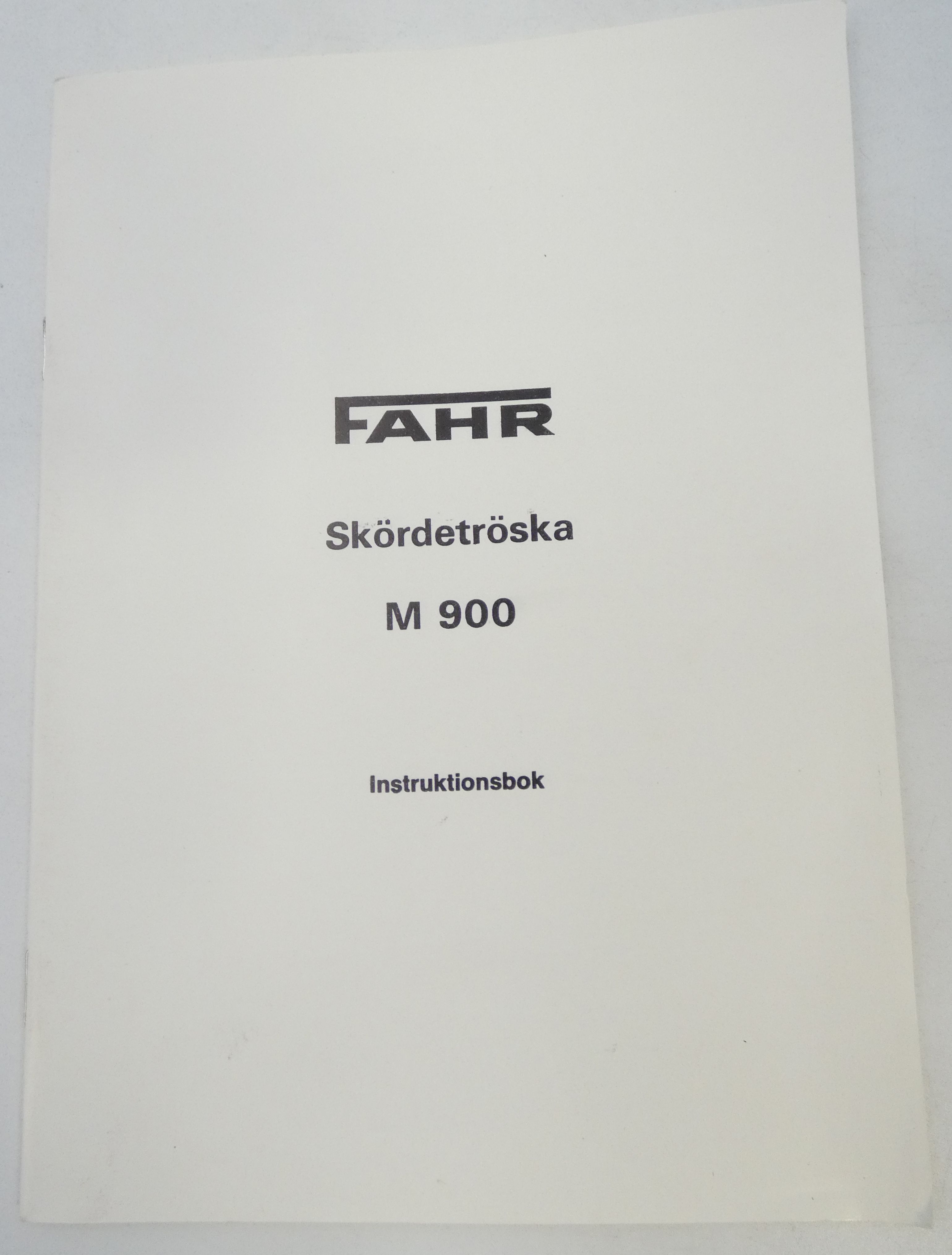 Fahr M900 skördetröska instruktionsbok