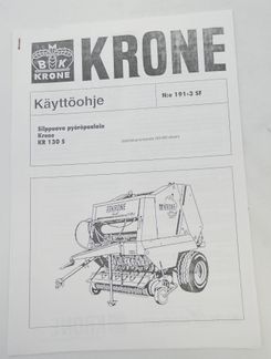 Krone KR130 S silppuava pyöröpaalain käyttöohje