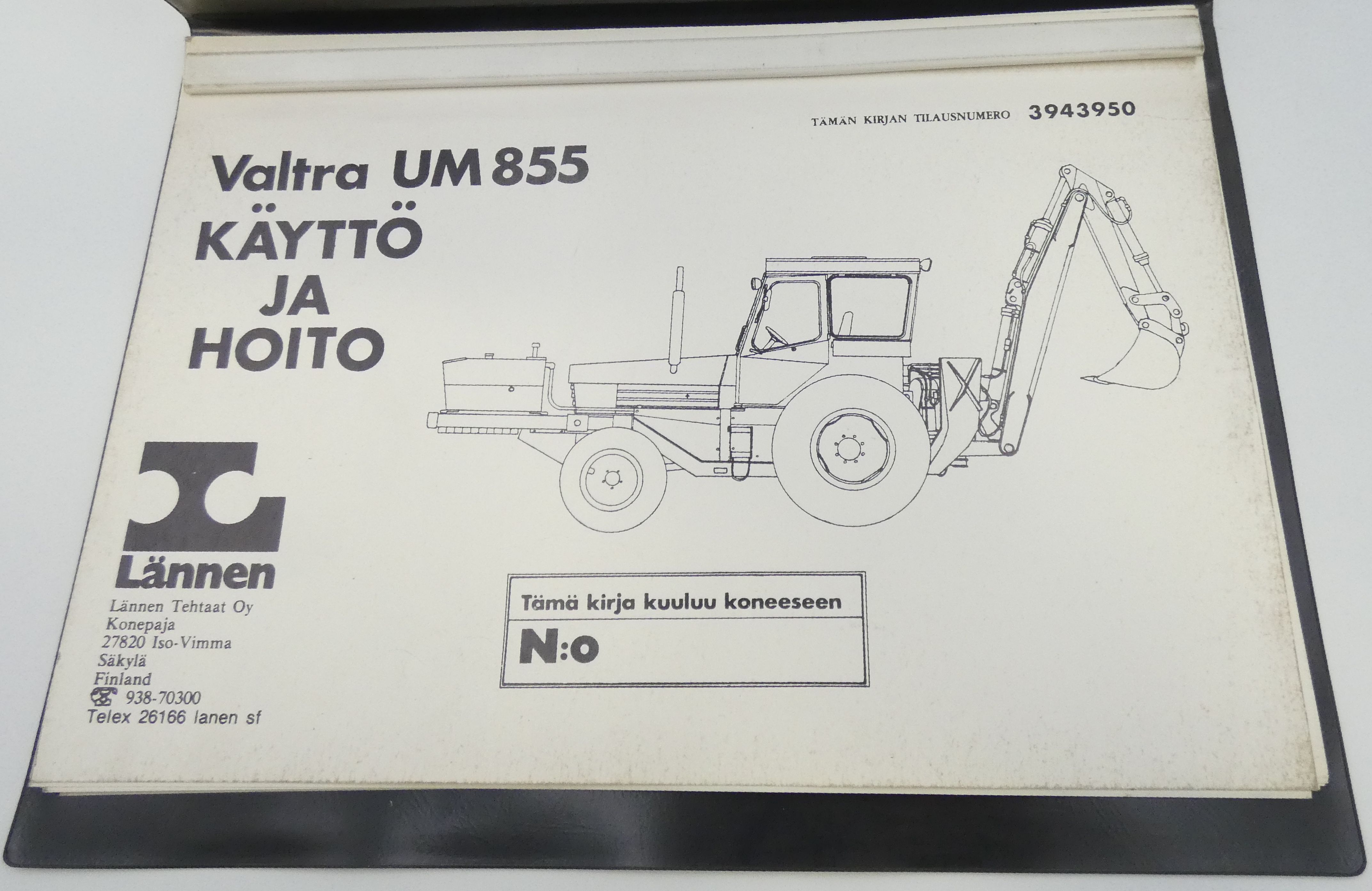 Valmet UM 855 käyttö ja hoito