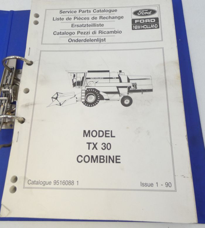 Ford New Holland Model TX30 combine service parts catalogue