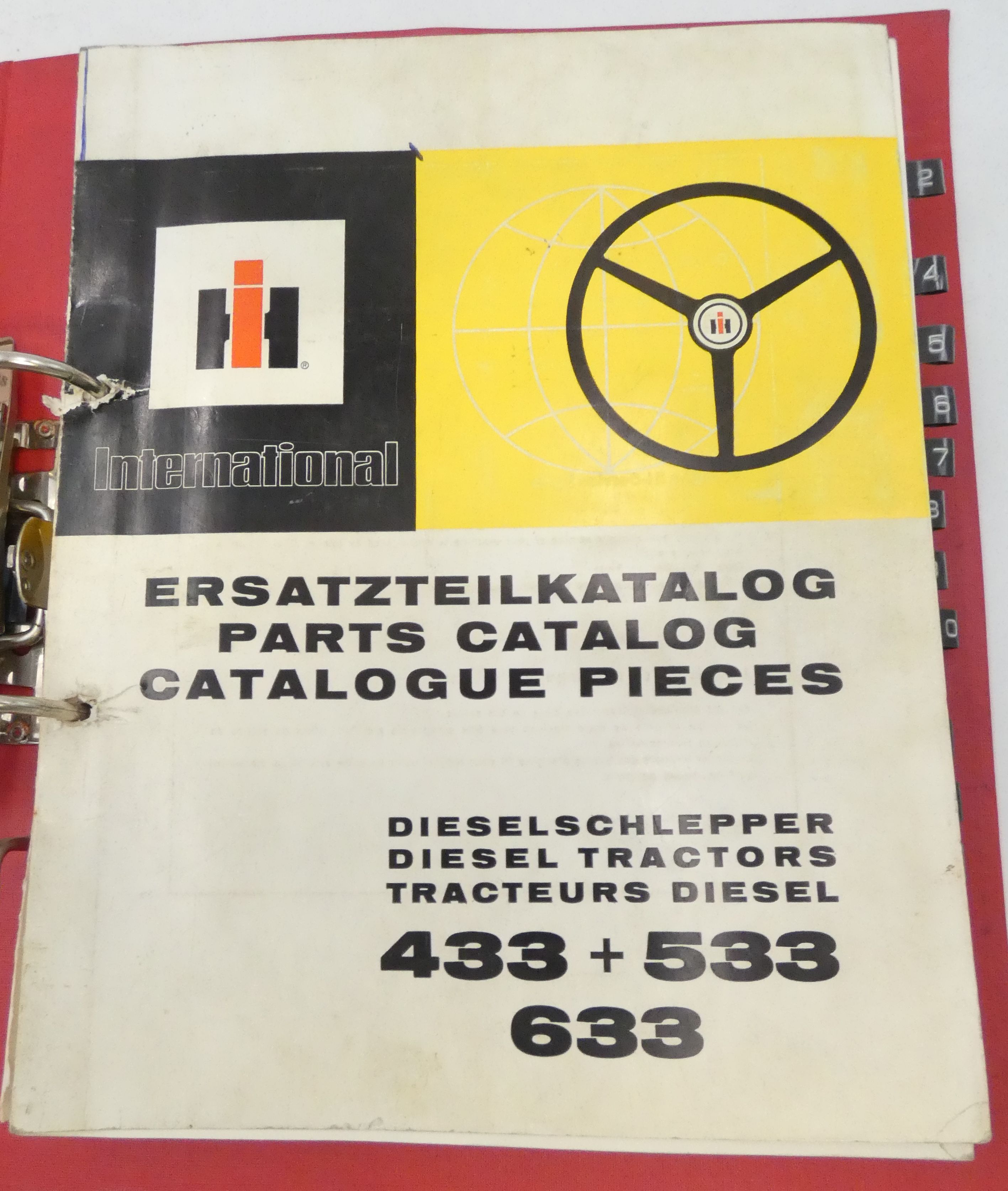 International 433+533, 633 diesel tractors parts catalog