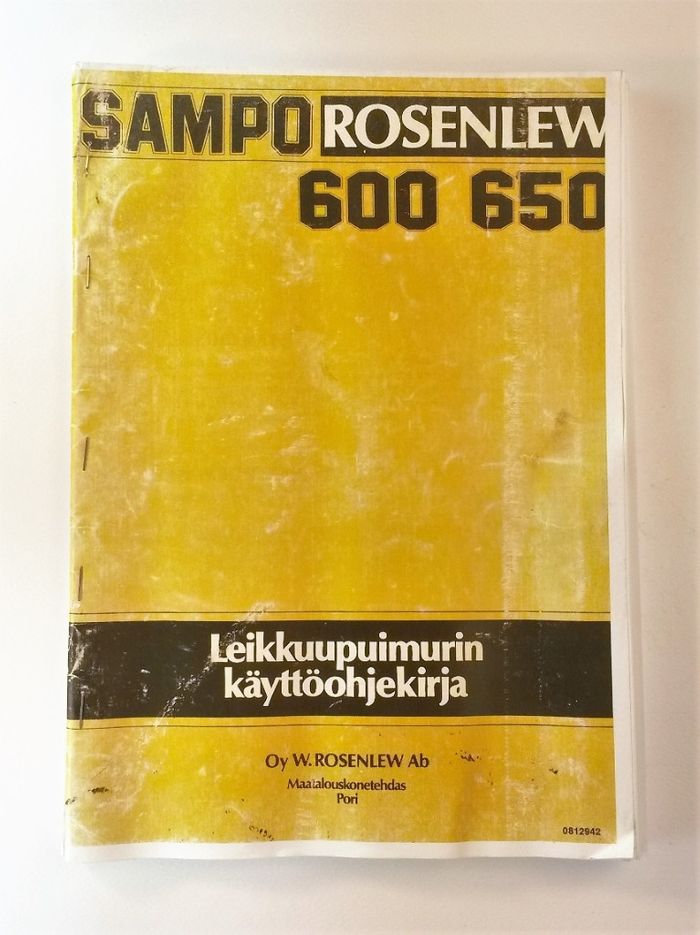 Sampo Rosenlew 600 ja 650 Käyttöohjekirja