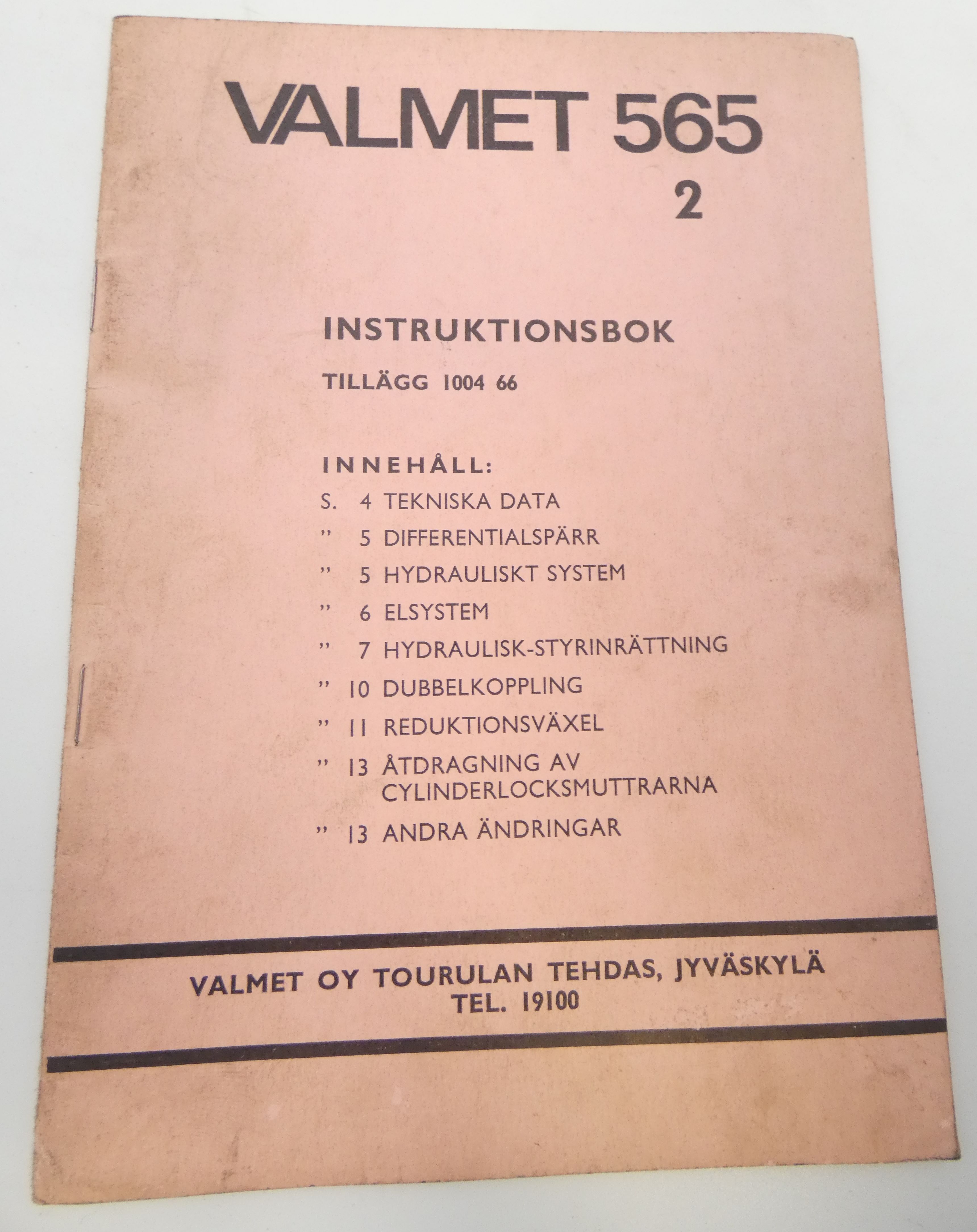 Valmet 565 2 instruktionsbok