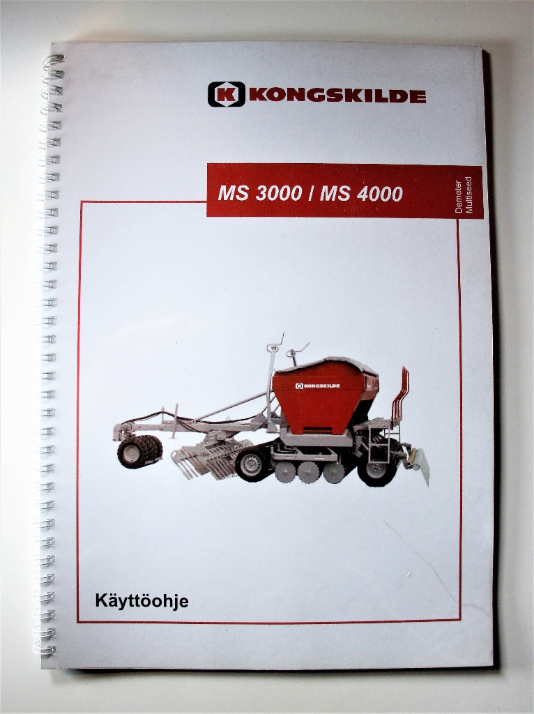 Kongskilde MS3000 MS4000 Käyttöohje