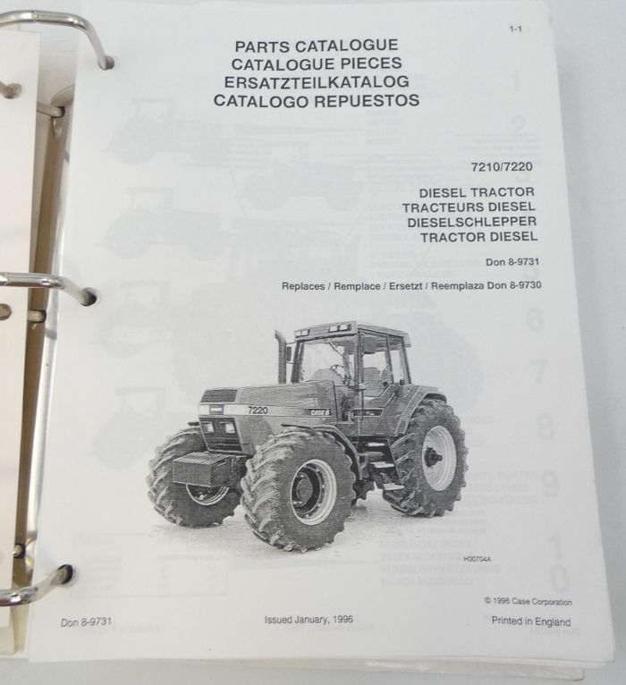 CaseIH 7210/7220 diesel tractor parts catalogue