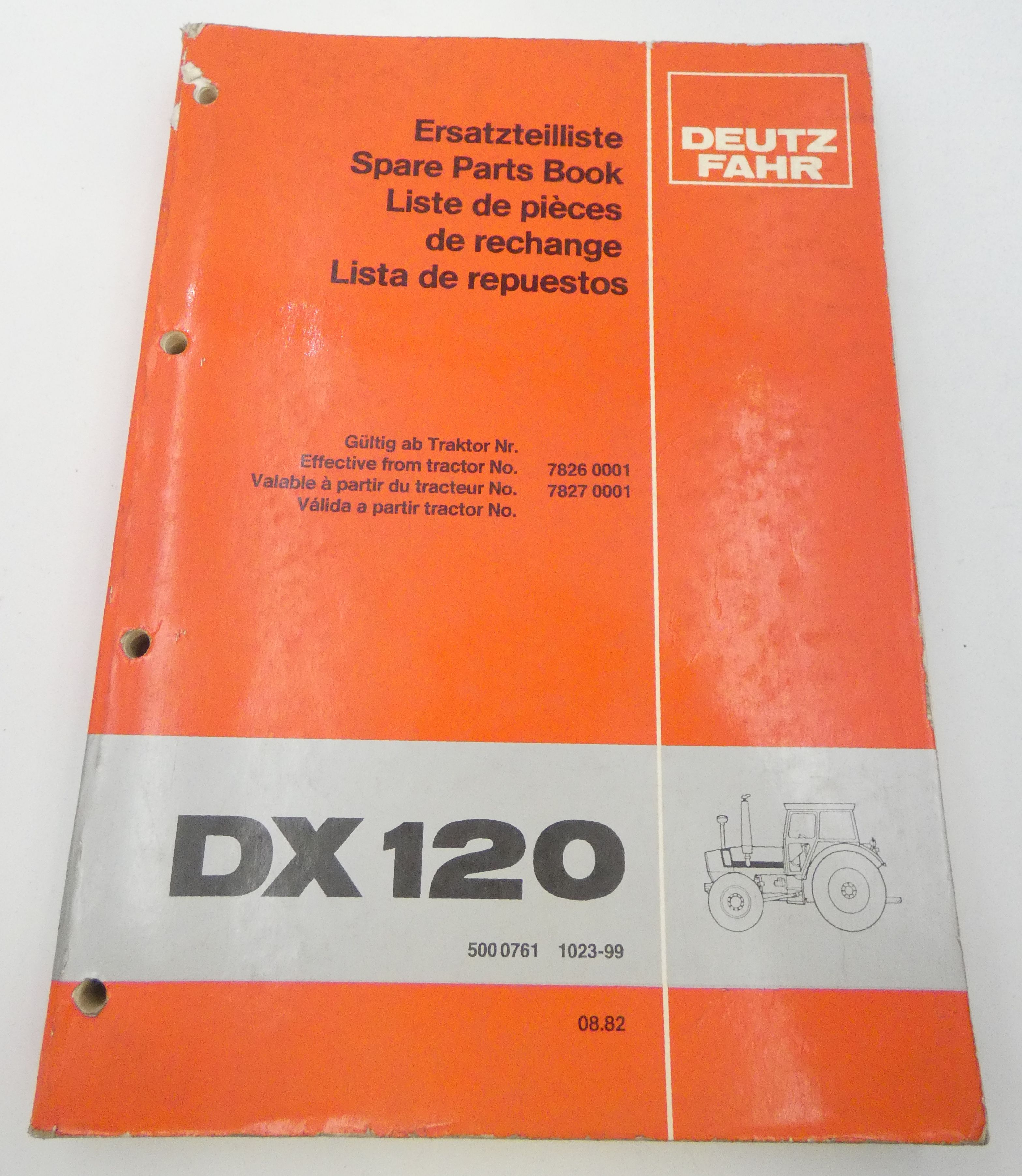Deutz-Fahr DX120 spare parts book