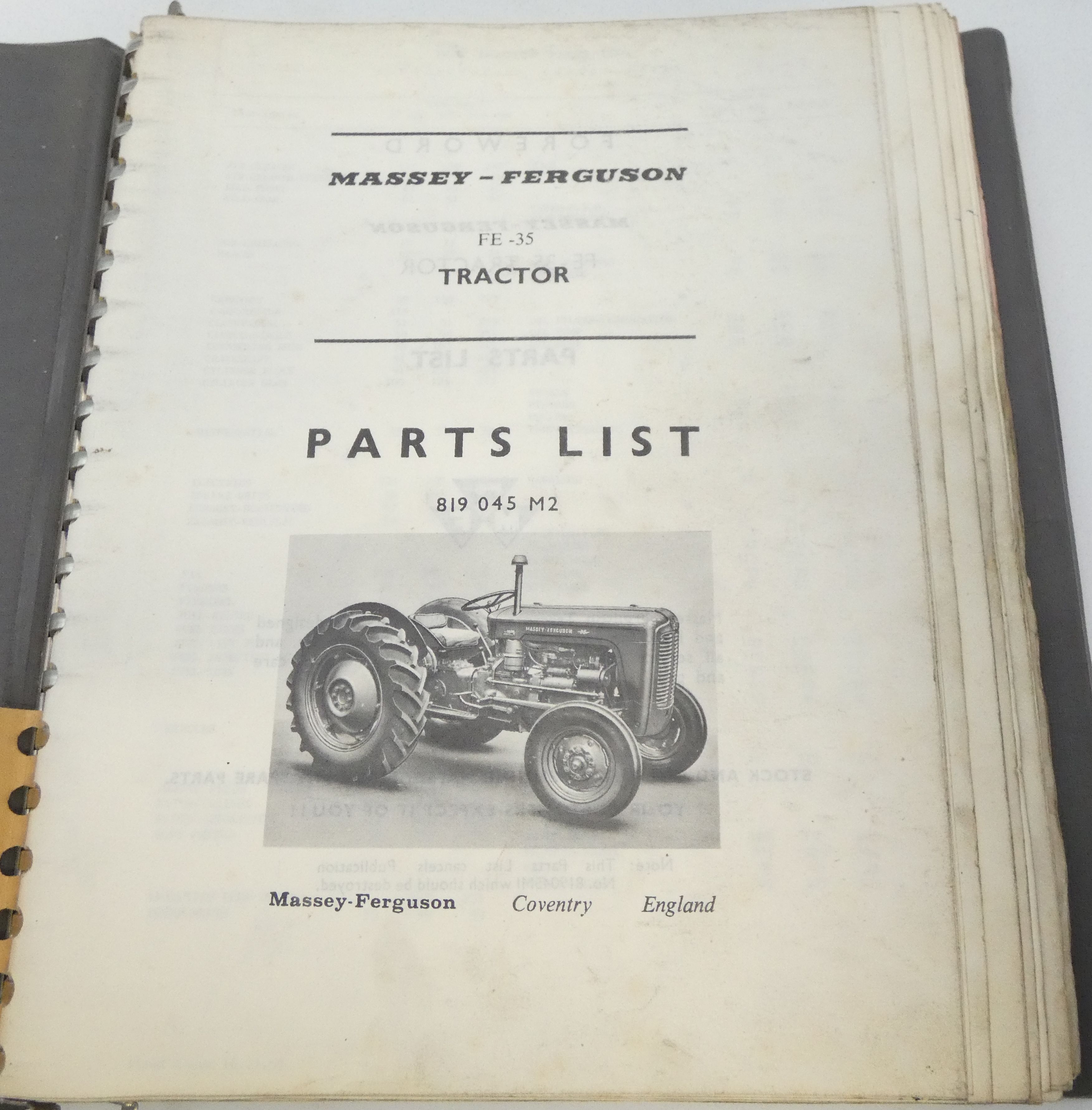 Massey-Ferguson FE-35 tractor parts list