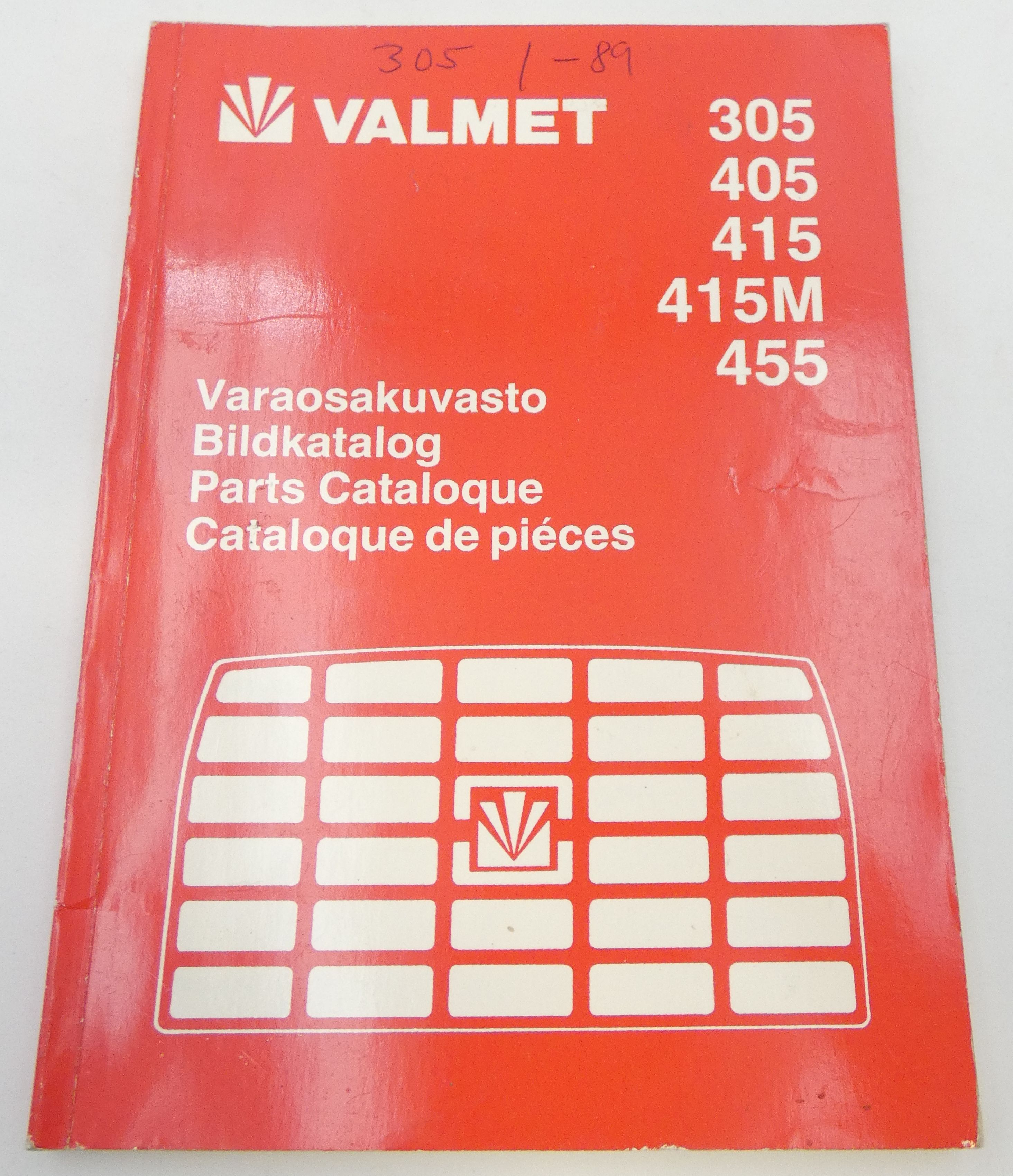 Valmet 305, 405, 415, 415M, 455 varaosakuvasto