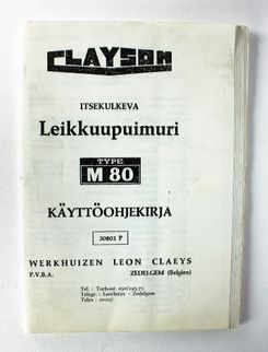 Clayson M80 Käyttöohjekirja
