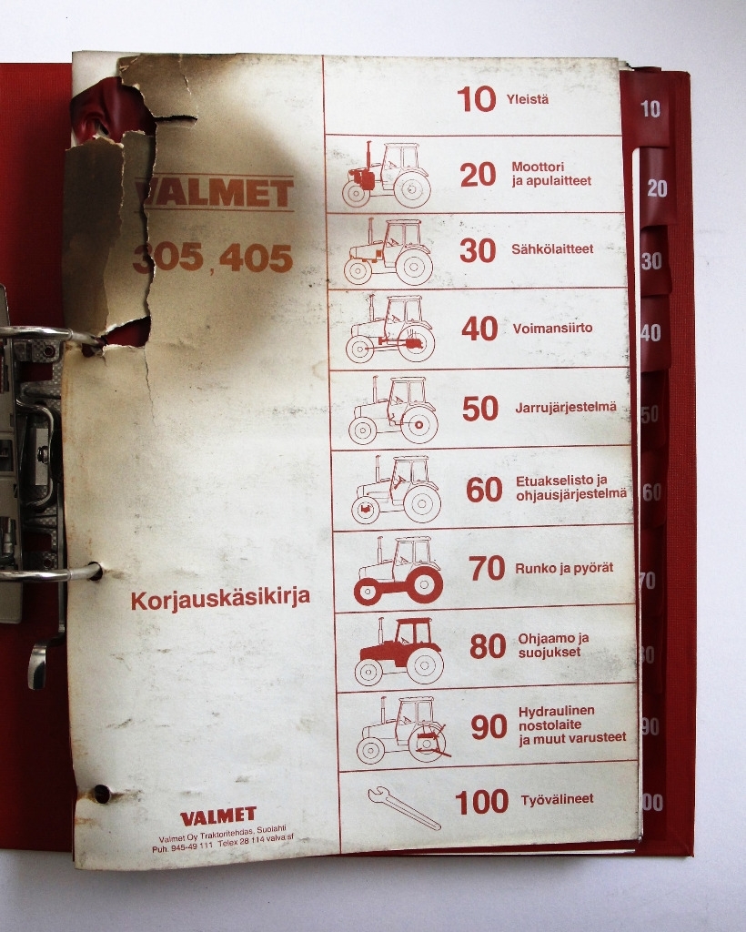 Valmet 305, 405 Korjauskäsikirja