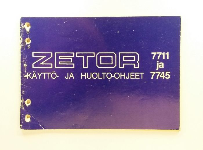 Zetor 7711 ja 7745 Käyttö- ja huolto-ohjeet
