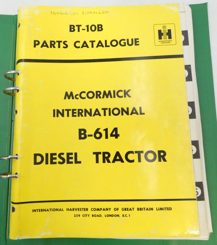 McCormick International B-614 diesel tractor parts catalogue