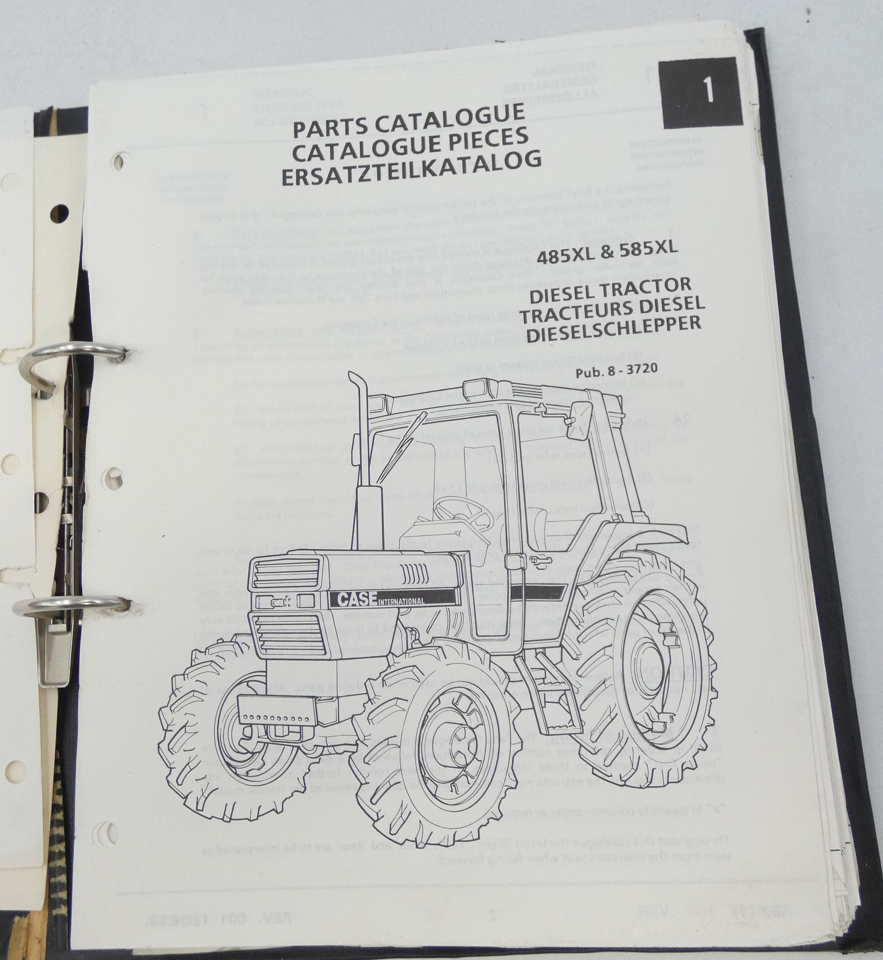 Case international 485XL & 585XL diesel tractor parts catalogue