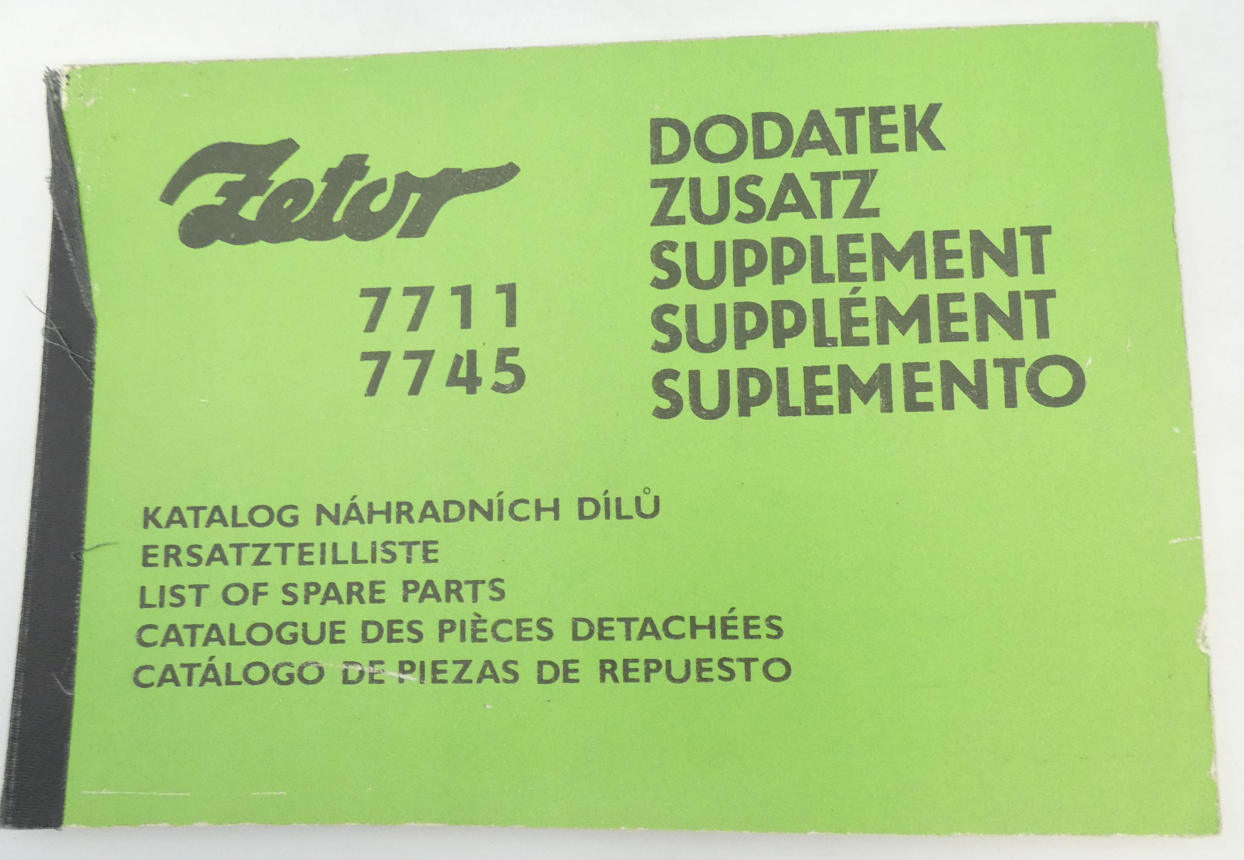 Zetor 7711, 7745 supplement - list of spare parts