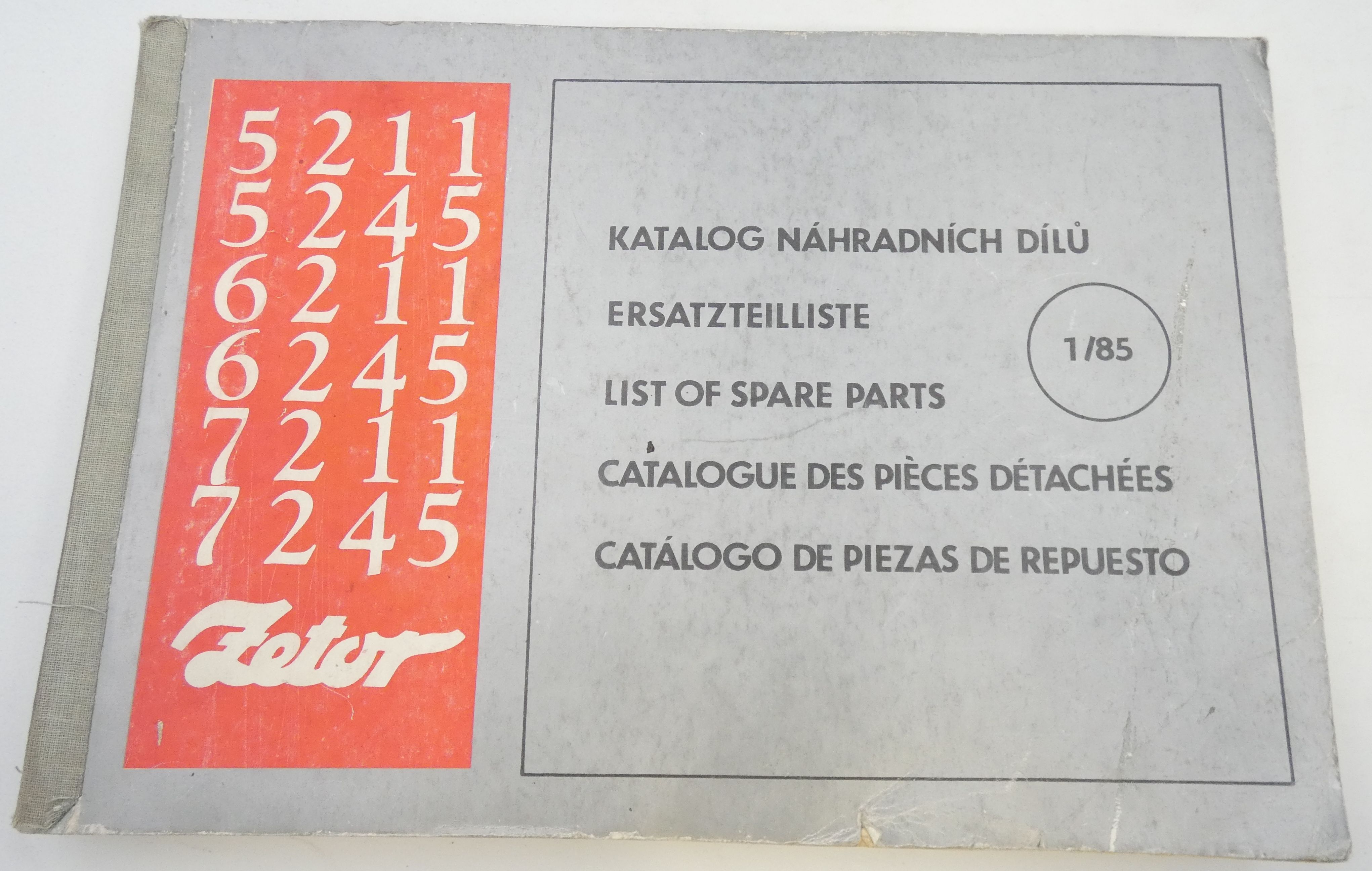 Zetor 5211, 5245, 6211, 6245, 7211, 7245 list of spare parts