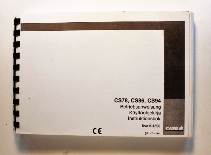 CaseIH CS78, CS86, CS94 Käyttöohjekirja