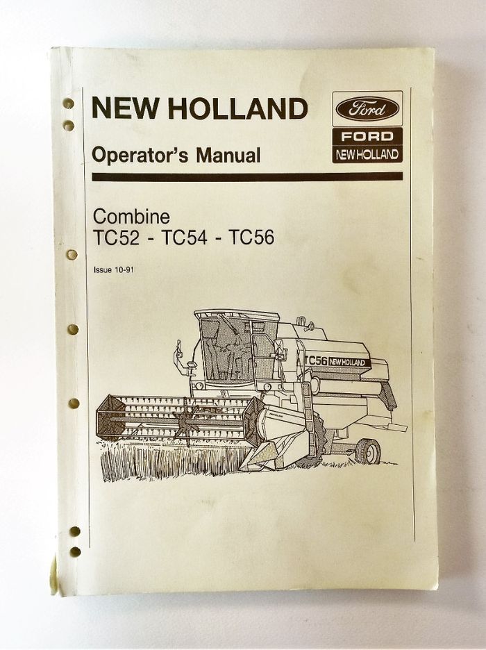 New Holland Combine TC52, TC54, TC56 Operator´s Manual