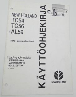 New Holland TC54, TC56 ja AL59 RDS pinta-alamittari (lisäys käyttäjän käsikirjaan)