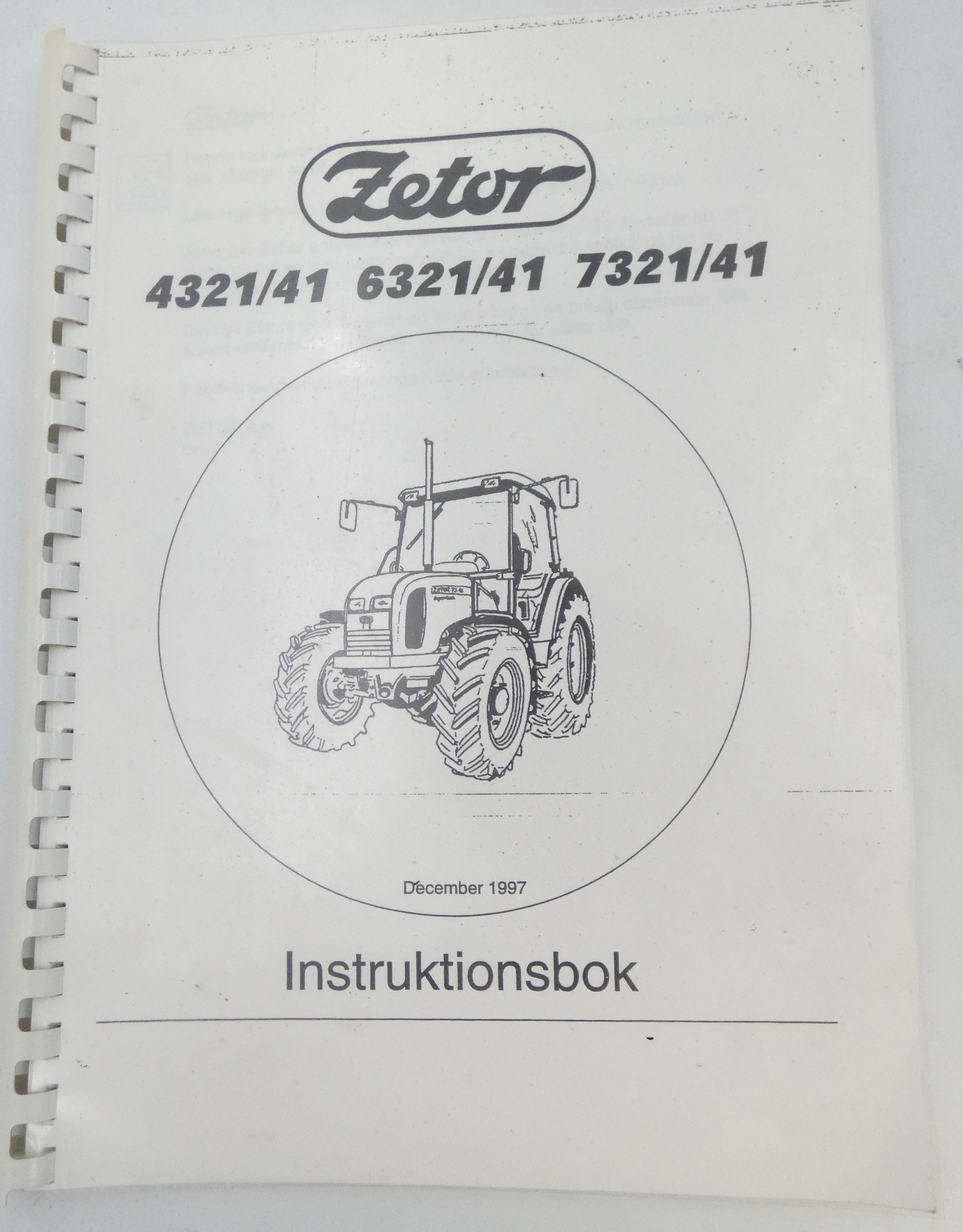 Zetor 4321/41, 7321/41 instruktionsbok