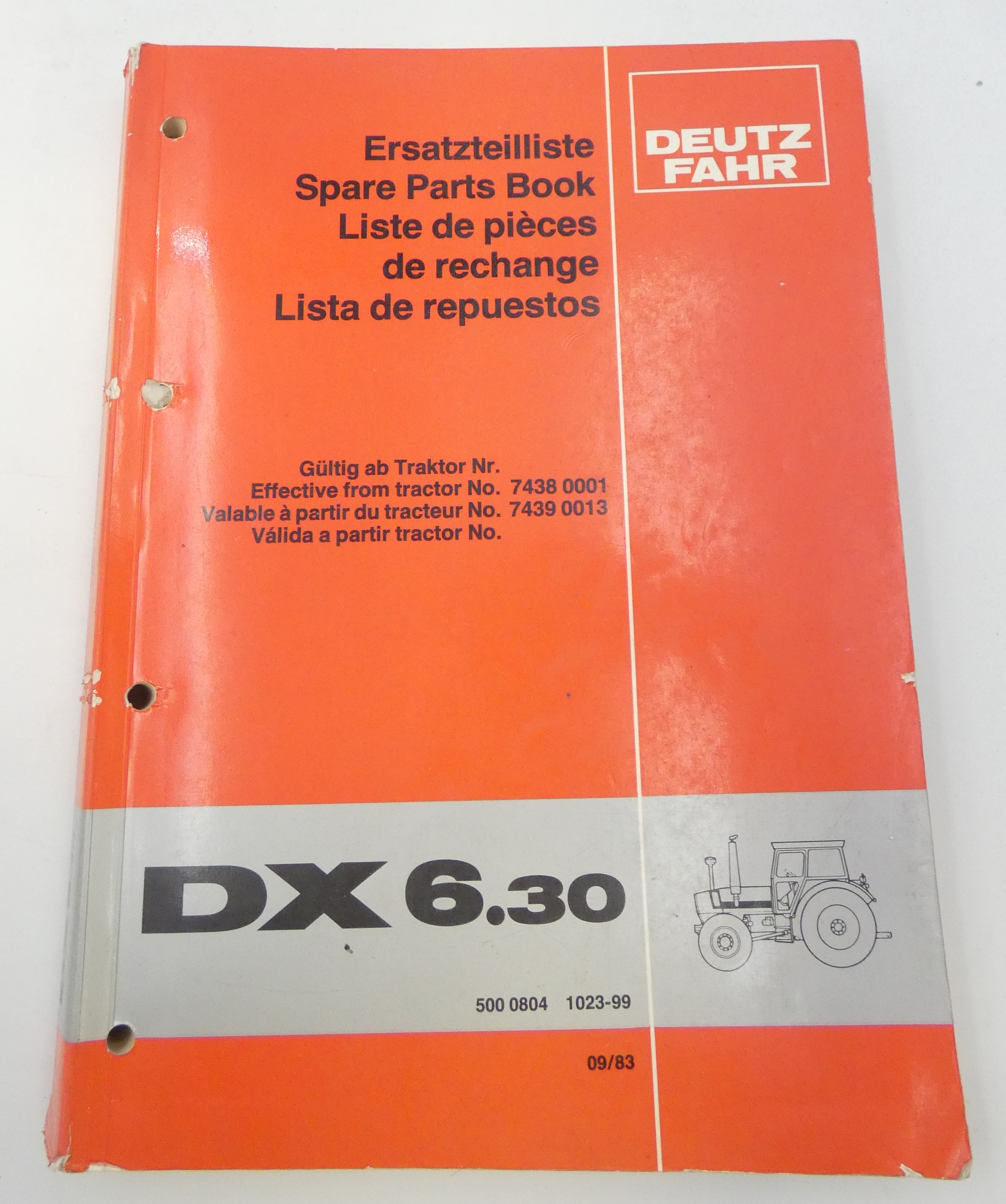 Deutz-Fahr DX6.30 spare parts book