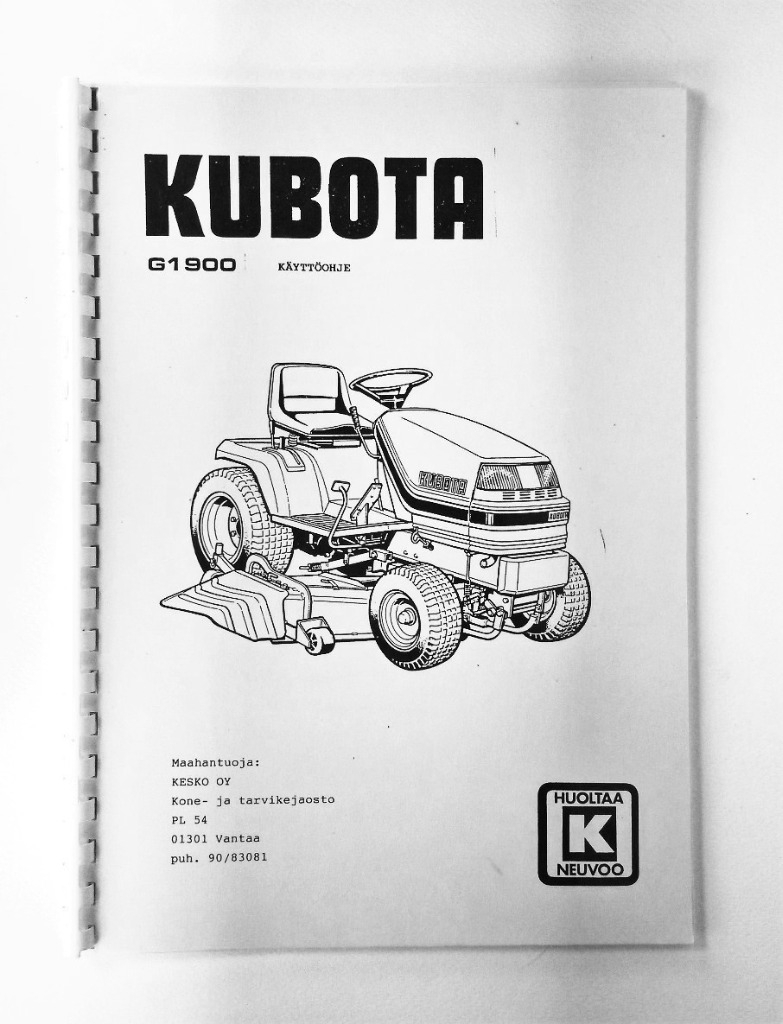 Kubota G1900 Käyttöohje