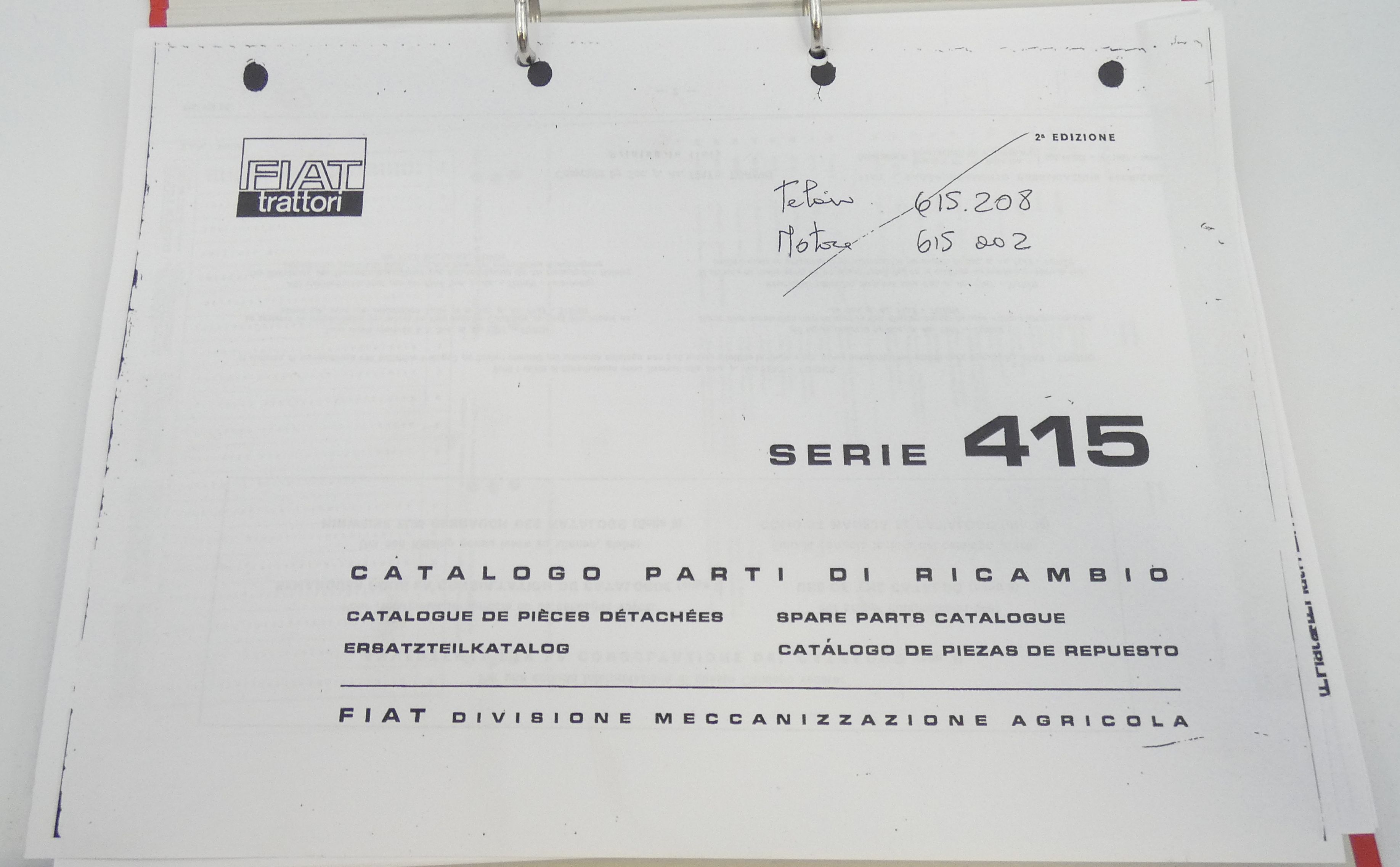Fiat Serie 415 spare parts catalogue