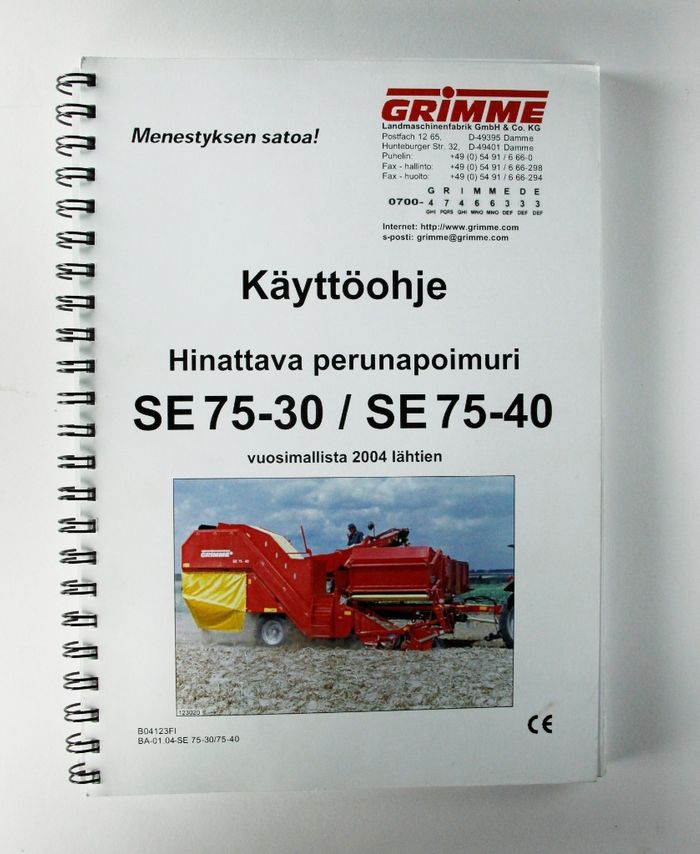 Grimme Se75-30 ja SE75-40 Hinattava perunapoimuri vm 2004 alkaen