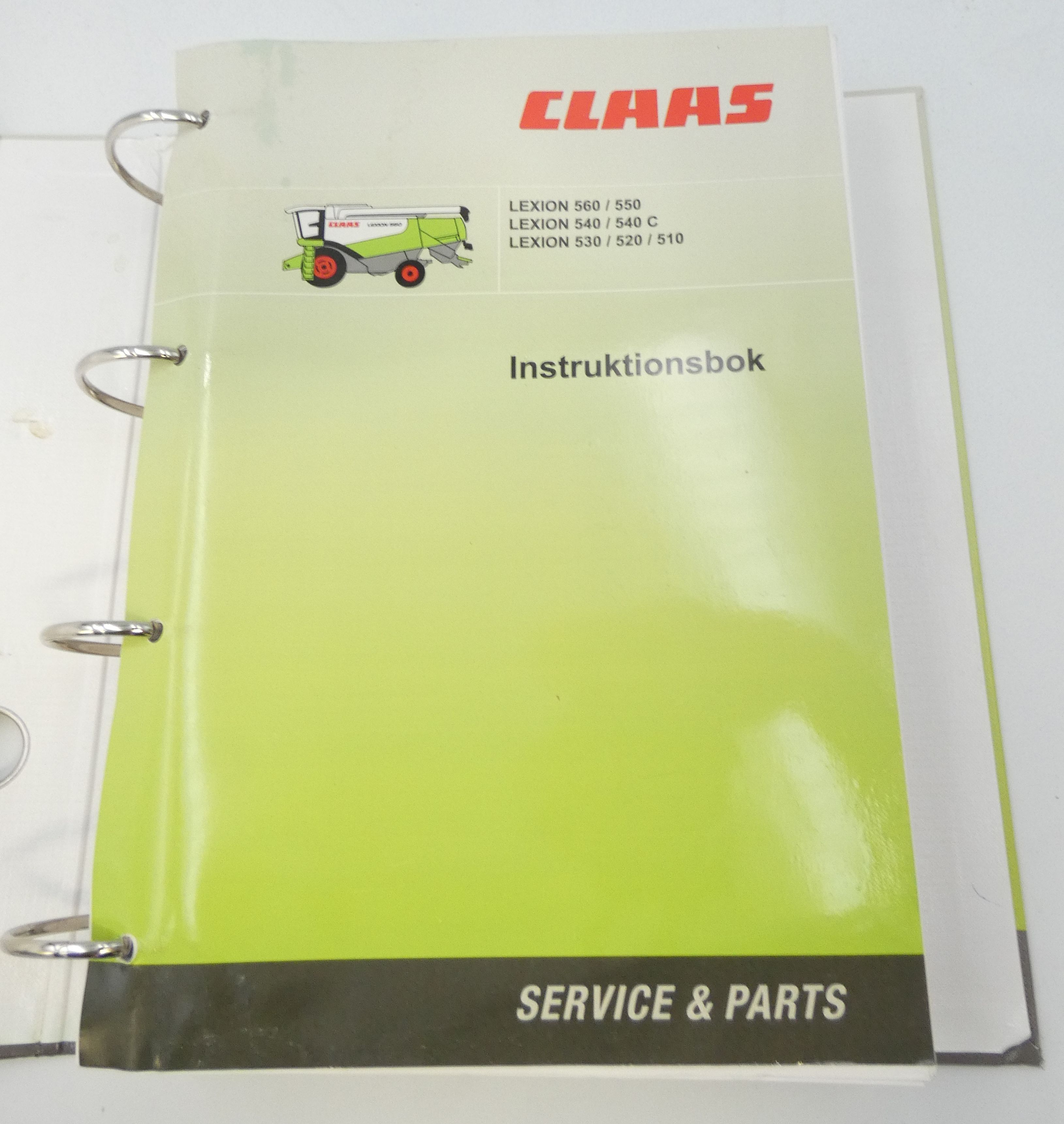 Claas Legion 560/550, Legion 540/540C, Legion 530/520/510 insturktionsbok