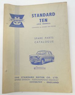 Standard Ten (1958 models) spare parts catalogue
