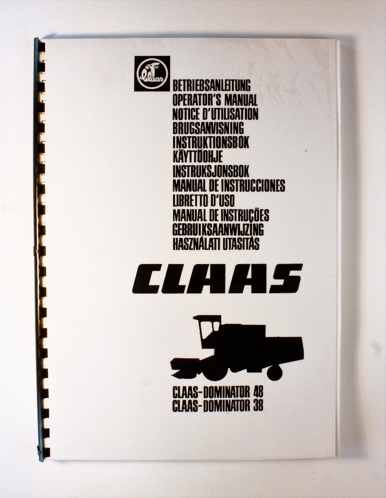 Claas-Dominator 48+38 Käyttöohje Instruktionsbok