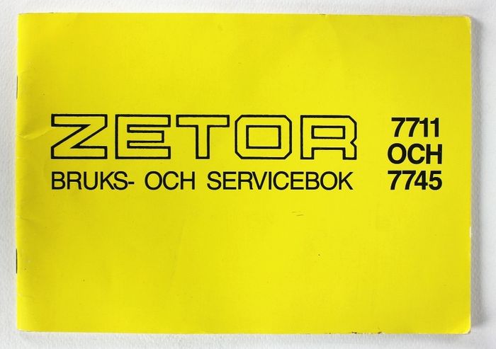 Zetor 7711 och 7745 Bruks- och Servicebok
