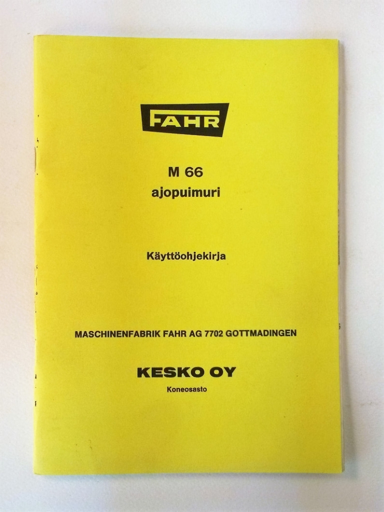 Fahr M66 Käyttöohjekirja