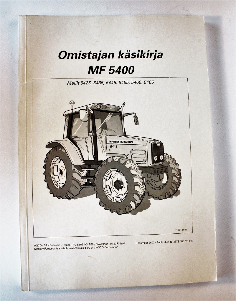 MF 5425 5435 5445 5455 5460 5465 Omistajan käsikirja