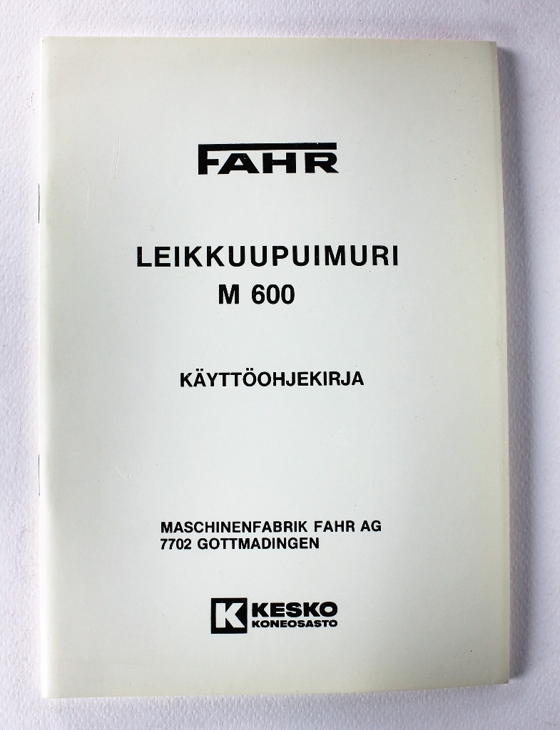 Fahr M600 Käyttöohjekirja