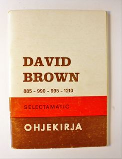 David Brown 885, 990, 995, 1210 Selectamatic Ohjekirja