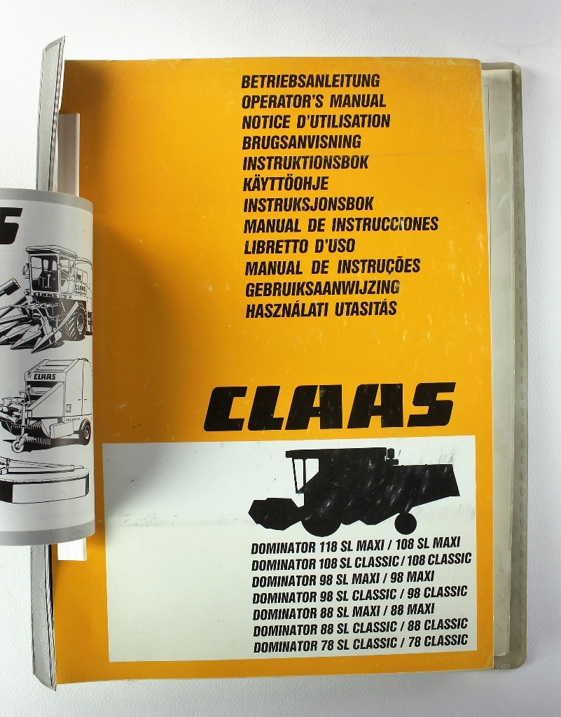 Claas Dominator - useita malleja - Käyttöohje