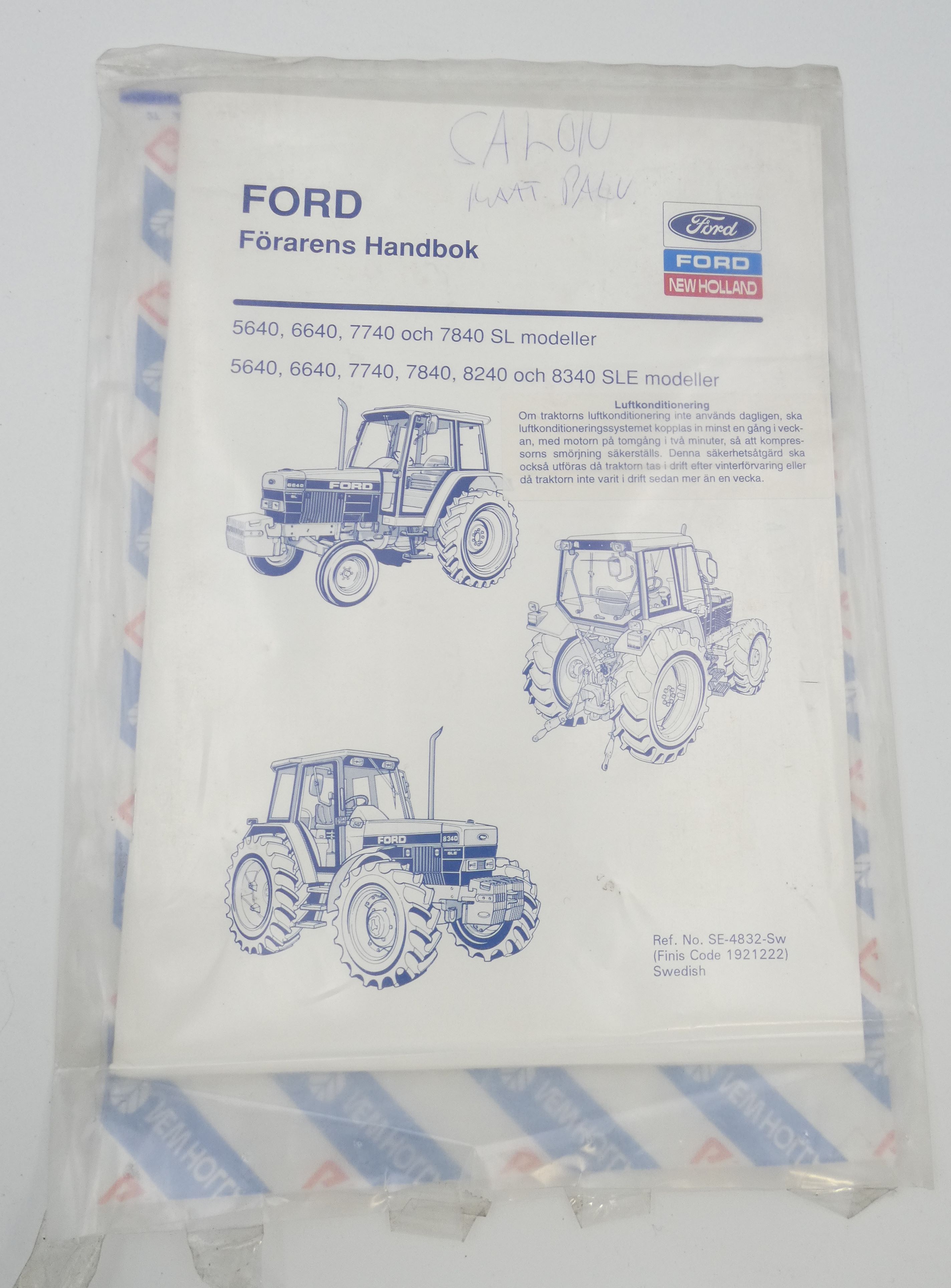 Ford New Holland förarens handbok 